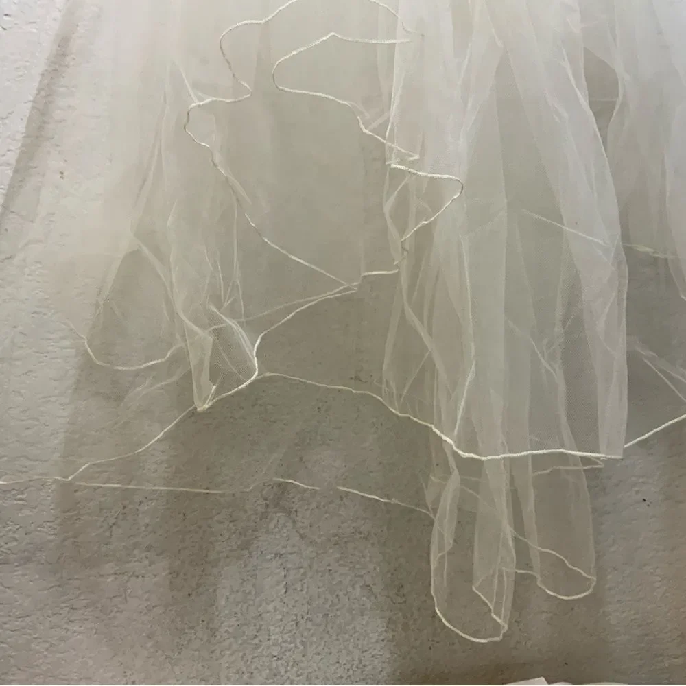 Vintage white beaded bridal hat with attachment tulle veil